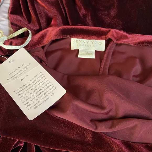 Jenny Yoo BHLD Dark Berry Stretch midi Dress xl NWT - Picture 3 of 4